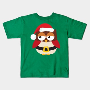 Santa Claus Owl Kids T-Shirt